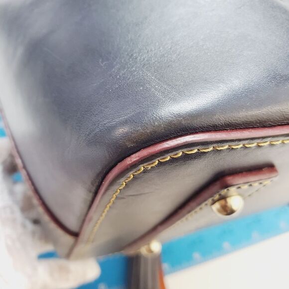 Dooney Bourke Serena Small Hobo Bucket Shoulder Bag Navy Orange - Picture 12 of 16